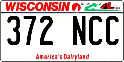 WI license plate 372NCC