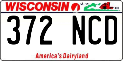WI license plate 372NCD