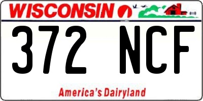 WI license plate 372NCF