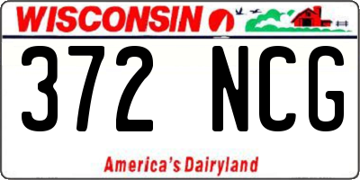 WI license plate 372NCG