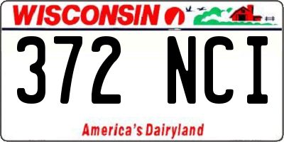 WI license plate 372NCI