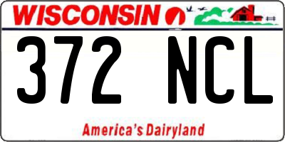 WI license plate 372NCL