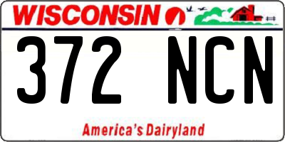 WI license plate 372NCN