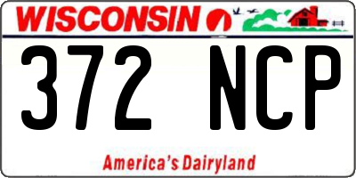 WI license plate 372NCP