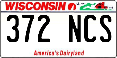 WI license plate 372NCS