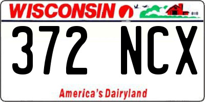 WI license plate 372NCX
