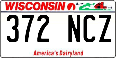 WI license plate 372NCZ