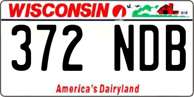 WI license plate 372NDB