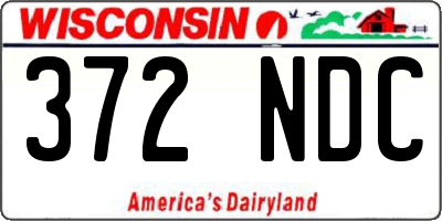 WI license plate 372NDC