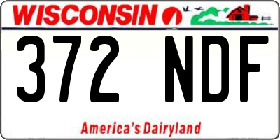 WI license plate 372NDF