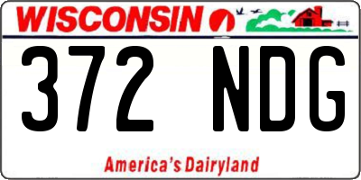 WI license plate 372NDG