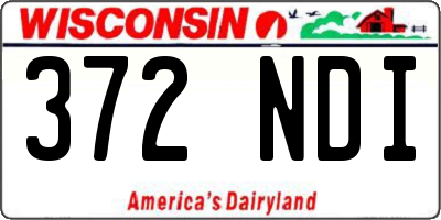WI license plate 372NDI