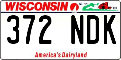 WI license plate 372NDK