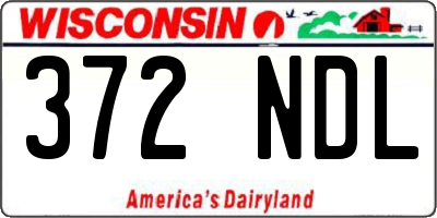 WI license plate 372NDL
