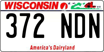 WI license plate 372NDN