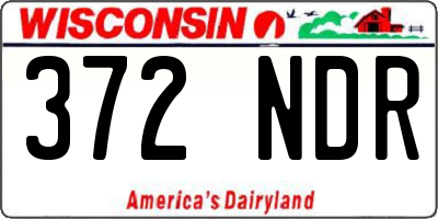 WI license plate 372NDR