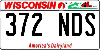 WI license plate 372NDS