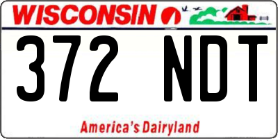 WI license plate 372NDT