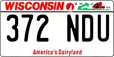 WI license plate 372NDU