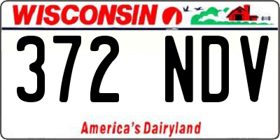 WI license plate 372NDV
