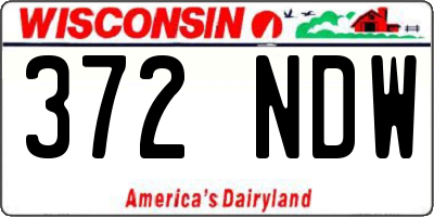 WI license plate 372NDW