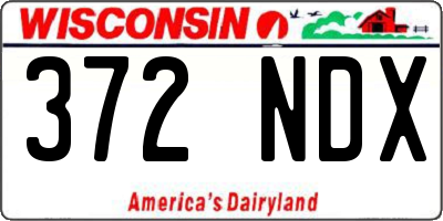 WI license plate 372NDX