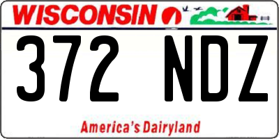 WI license plate 372NDZ