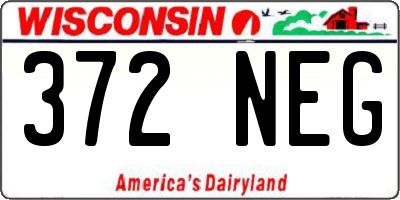 WI license plate 372NEG
