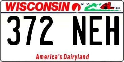 WI license plate 372NEH