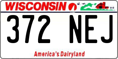 WI license plate 372NEJ