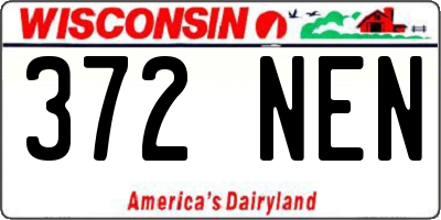 WI license plate 372NEN