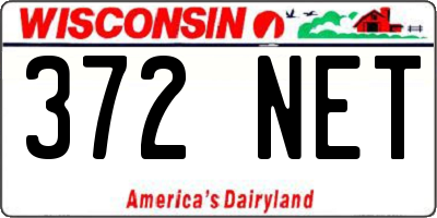 WI license plate 372NET