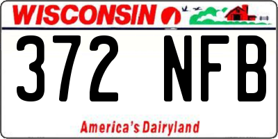 WI license plate 372NFB