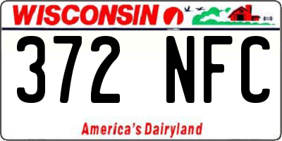 WI license plate 372NFC