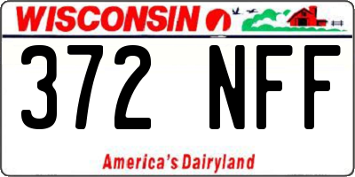 WI license plate 372NFF