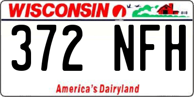 WI license plate 372NFH