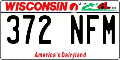 WI license plate 372NFM