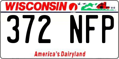 WI license plate 372NFP