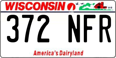 WI license plate 372NFR