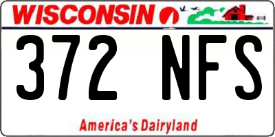 WI license plate 372NFS