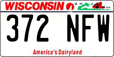 WI license plate 372NFW