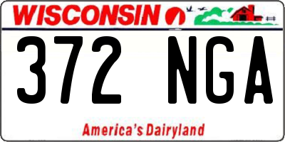 WI license plate 372NGA