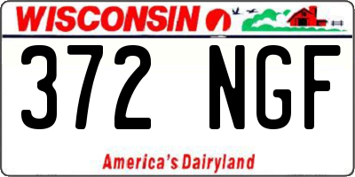 WI license plate 372NGF