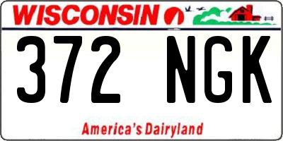 WI license plate 372NGK