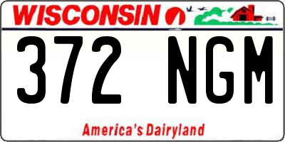WI license plate 372NGM