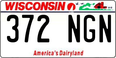 WI license plate 372NGN