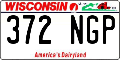 WI license plate 372NGP