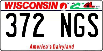 WI license plate 372NGS