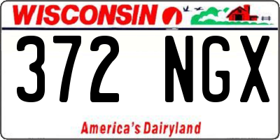 WI license plate 372NGX