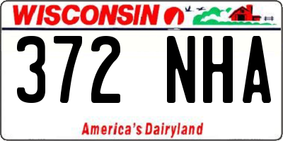 WI license plate 372NHA